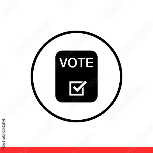 Vote vector icon, referendum symbol. Simple, flat design for web or mobile app