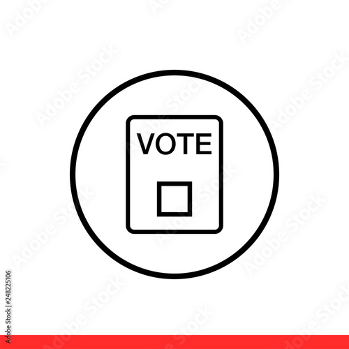 Vote vector icon, referendum symbol. Simple, flat design for web or mobile app