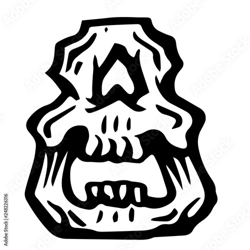 Vector alphabet and numeral 8 Skull white numeral in hipster style. Ideal for use as headline or sub-head text in you design: logo, t-shirt, poster, label, book cover. .