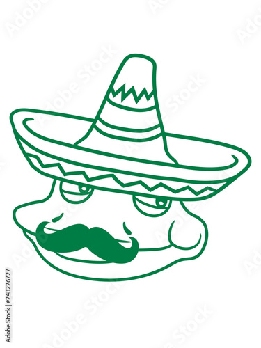 gesicht kopf mexikaner sombrero hut südamerika schnurrbart mexikanisch frosch sizend süß niedlich lustig comic cartoon clipart froschkönig kröte