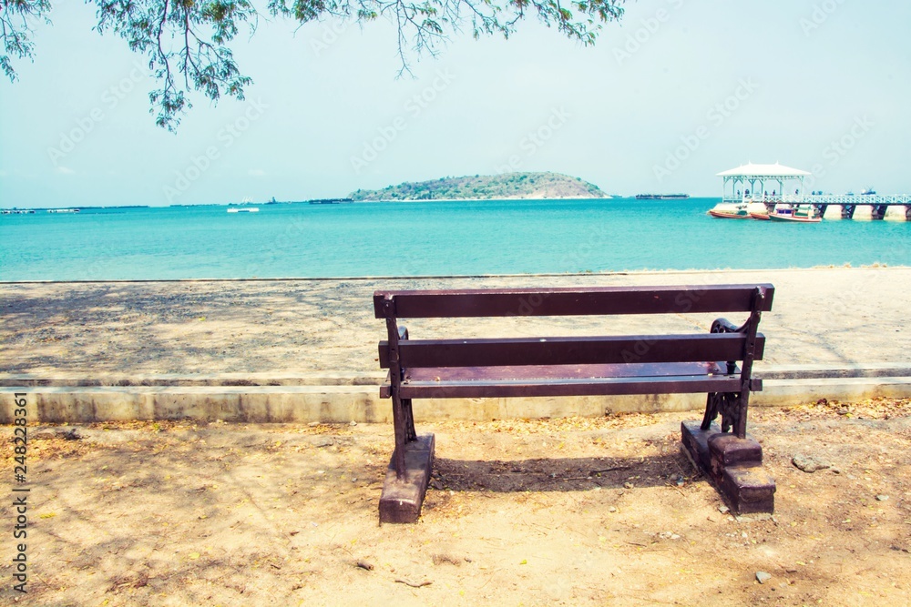 seaside bench  for relaxing at Lan island.