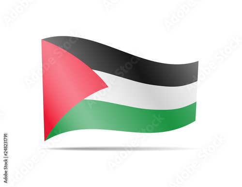 Free Download Waving Palestine flag in the wind. Flag on white vector illustration - GFXLoad