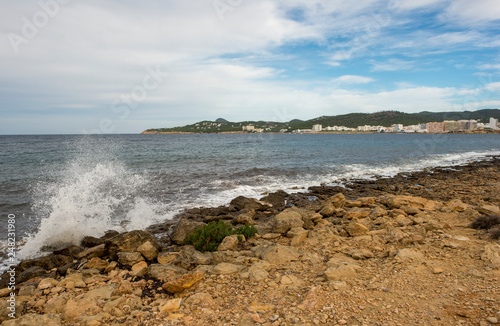 The coast in the bassa cove of San Antonio, Ibiza