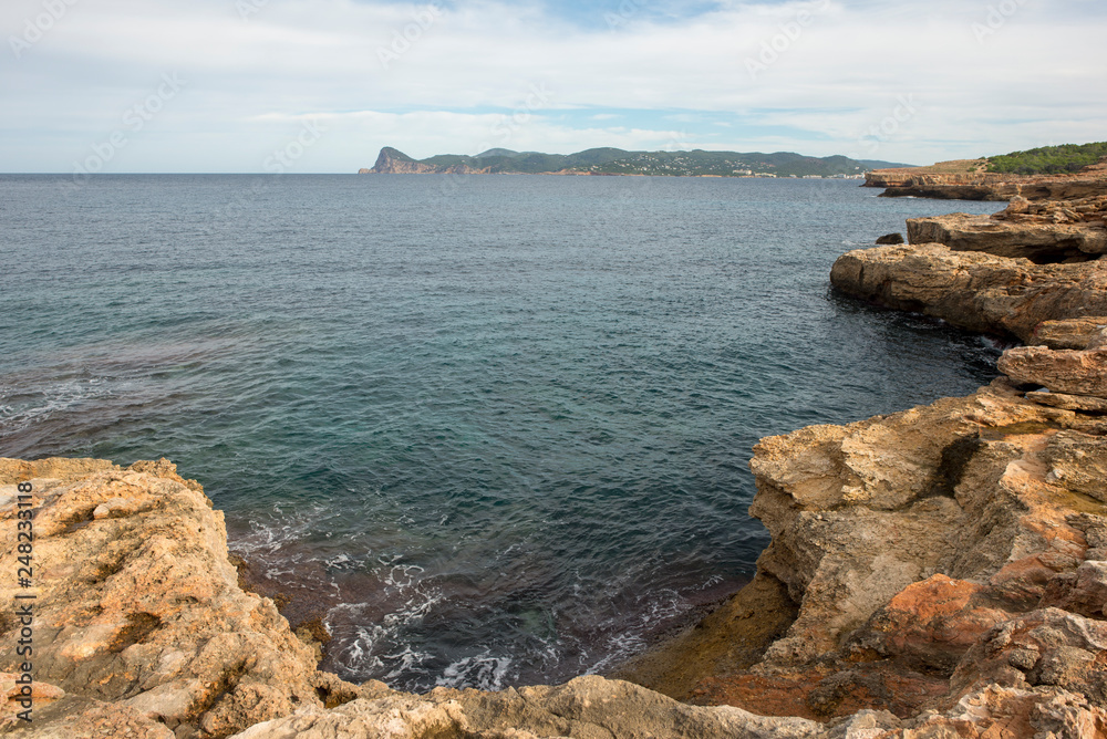 The coast in the bassa cove of San Antonio, Ibiza The coast in the bassa cove of San Antonio, Ibiza