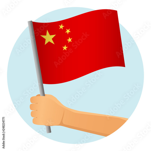 China flag in hand