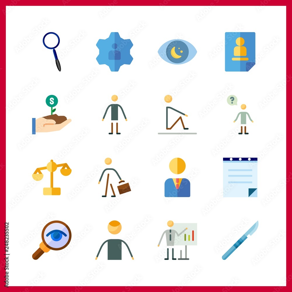 16 career icon. Vector illustration career set. growth and surgery icons for career works