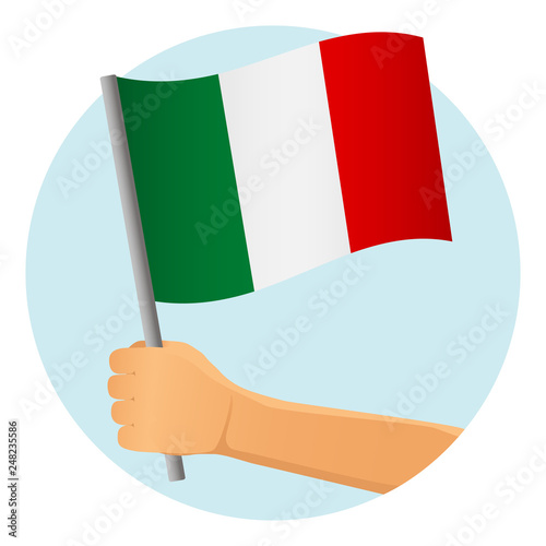 Italy flag in hand