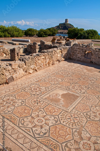 Archaeological sites and excavations near Nora on the island of Sardinia photo