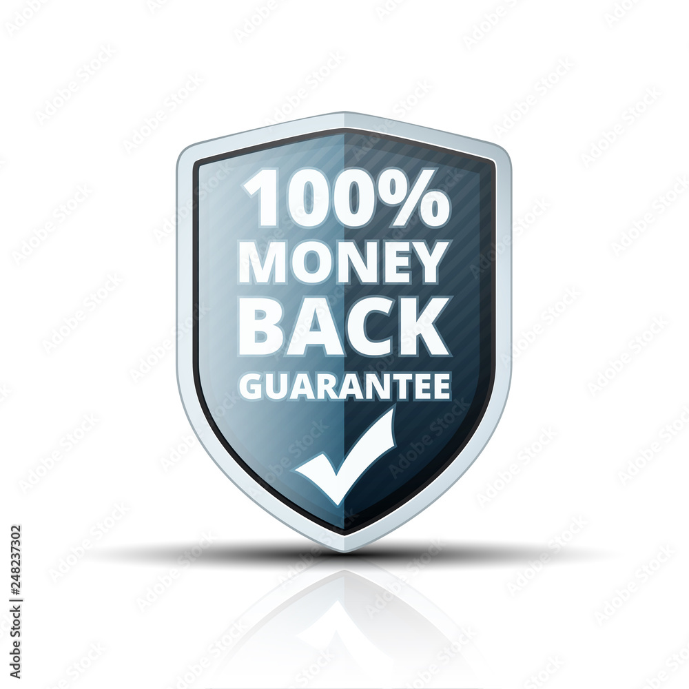 100% Money Back Guarantee shield