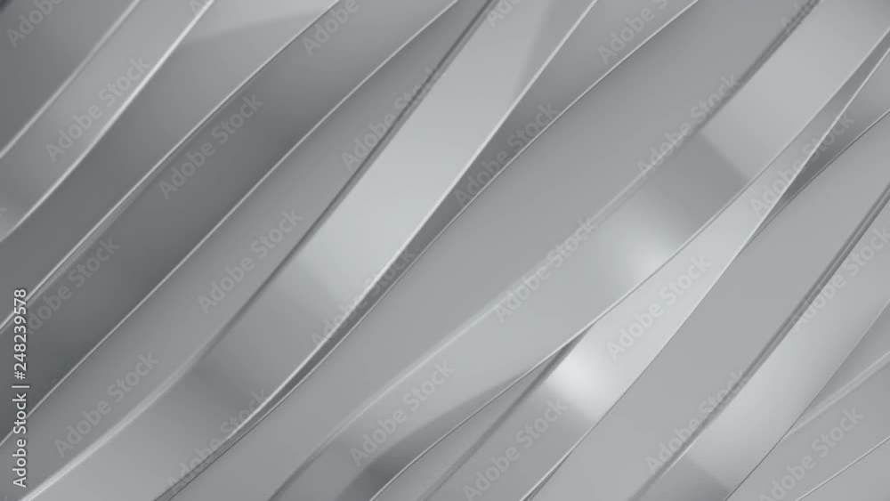 Abstract background with waving lines from glossy material. Animation of seamless loop. Abstract background with waving lines from glossy material. Animation of seamless loop.