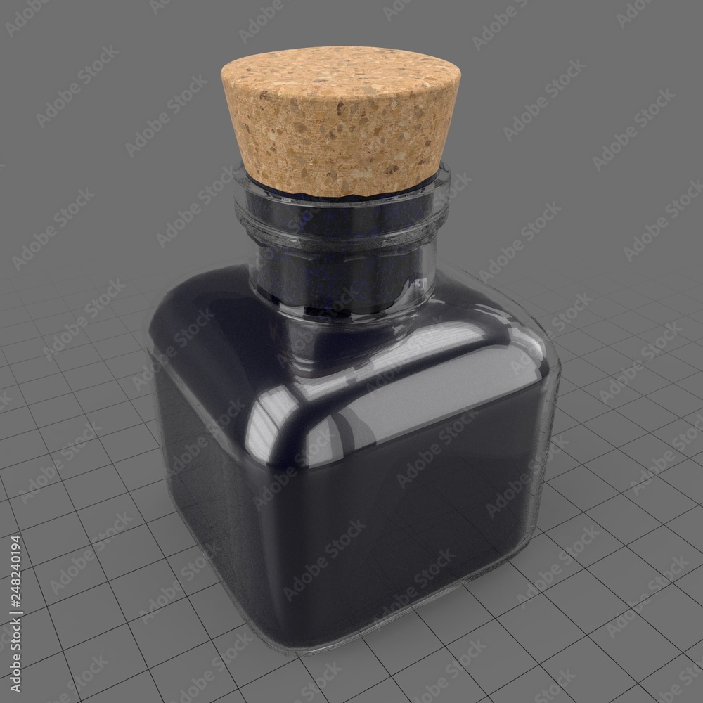 Vintage ink bottle Stock 3D asset Adobe Stock