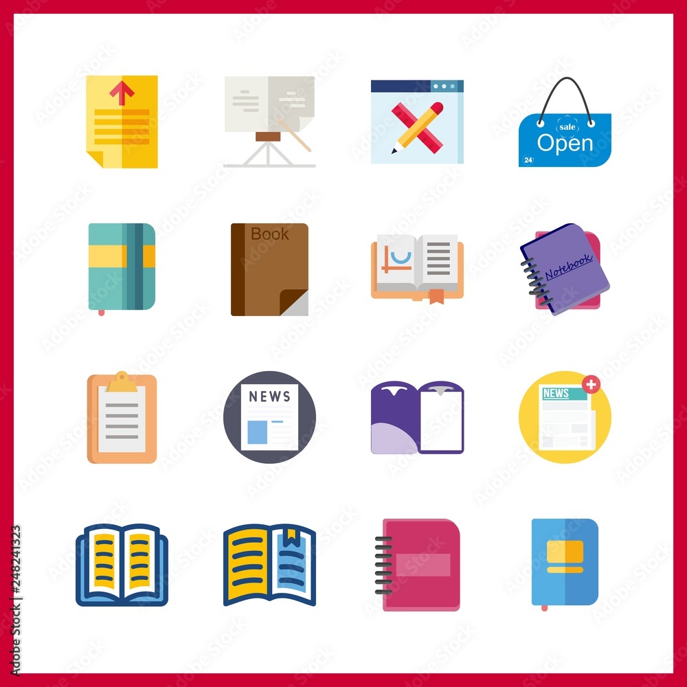 16 page icon. Vector illustration page set. notepad and notebook icons for page works 16 page icon. Vector illustration page set. notepad and notebook icons for page works