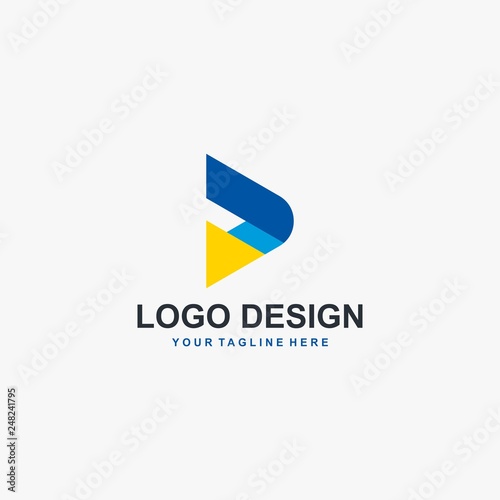 Free Download Triangle technology logo design vector. Future colorful logo design. Tech computer icon design. Blue logo. - GFXLoad