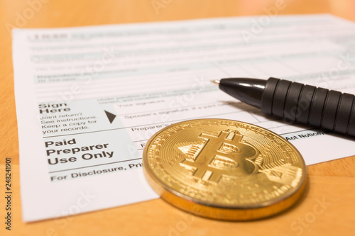 Bitcoin coin with 1040 income tax form for 2018 for filing on April 15