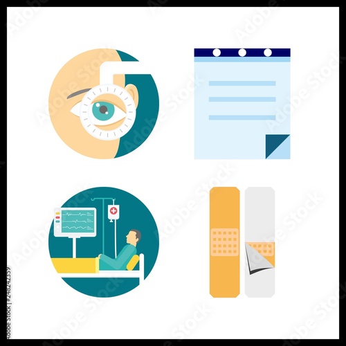 4 consultation icon. Vector illustration consultation set. ophthalmology and patient icons for consultation works