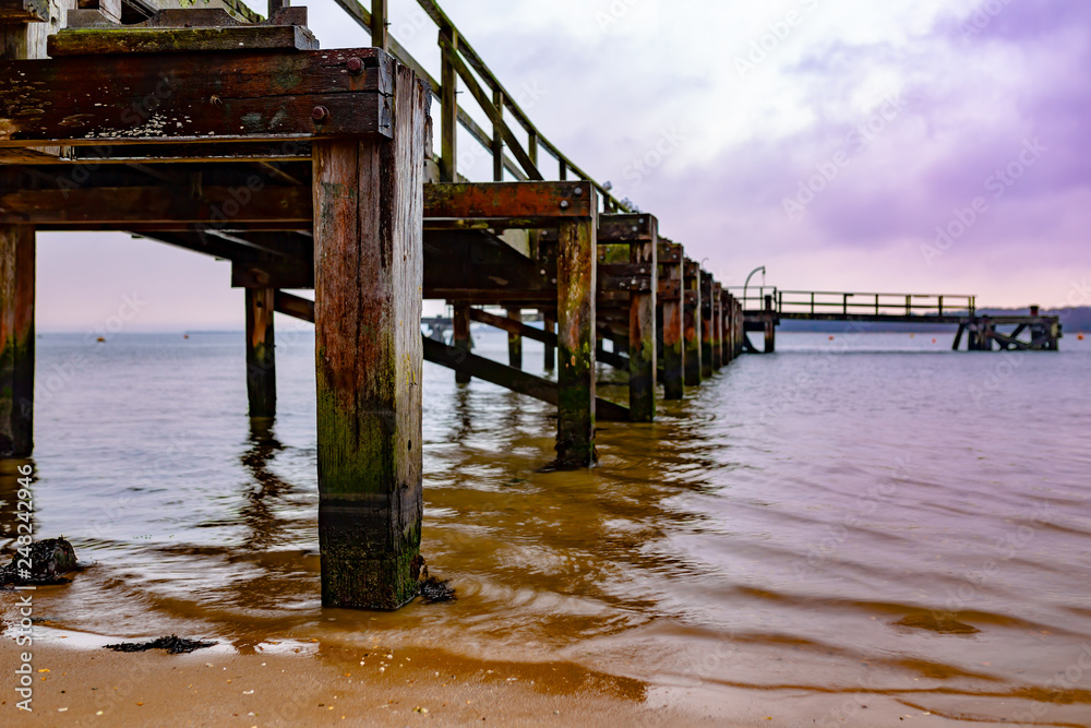 Creative purple pier