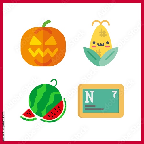 4 agriculture icon. Vector illustration agriculture set. watermelon and nitrogen icons for agriculture works