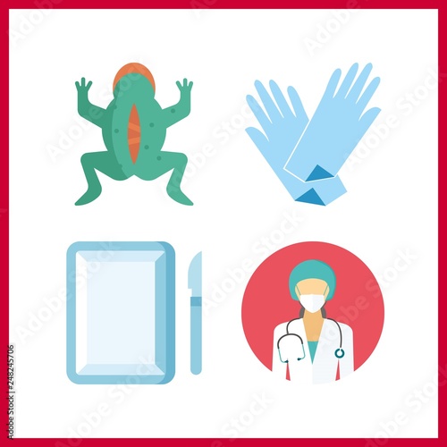 4 operation icon. Vector illustration operation set. surgeon and vivisection icons for operation works