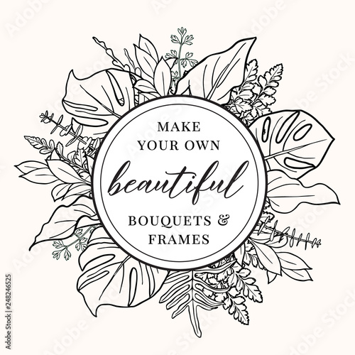 Hand Drawn Botanical Plant Frame Illustration