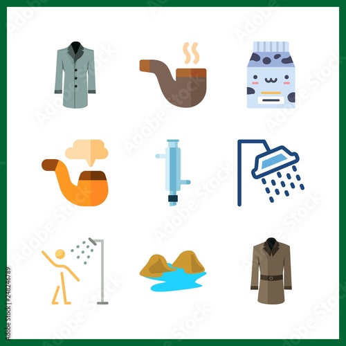9 flow icon. Vector illustration flow set. condenser and river icons for flow works