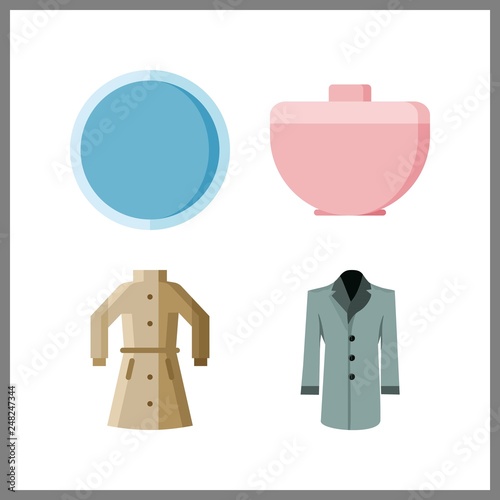 4 iron icon. Vector illustration iron set. coat and crucible icons for iron works