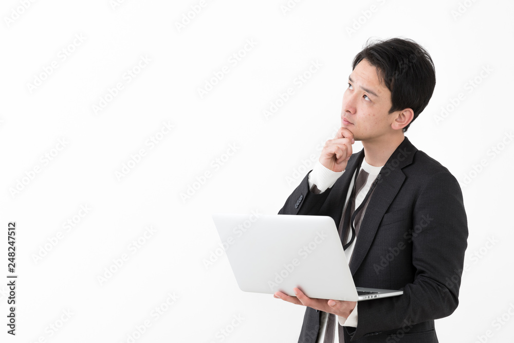 portrait of young asian man wearing suit isolated on white background portrait of young asian man wearing suit isolated on white background