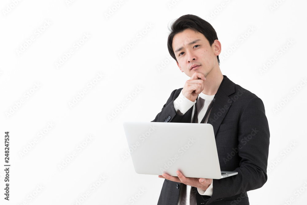 portrait of young asian man wearing suit isolated on white background portrait of young asian man wearing suit isolated on white background