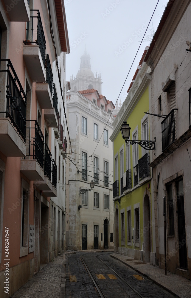Misty Alfama in Lisbon