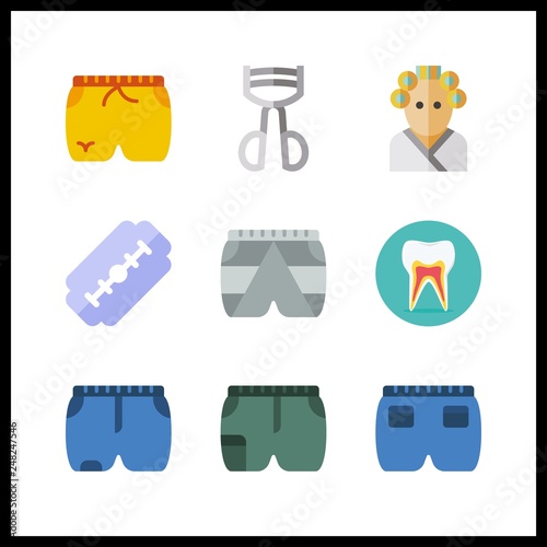 9 cosmetics icon. Vector illustration cosmetics set. short and teeth icons for cosmetics works