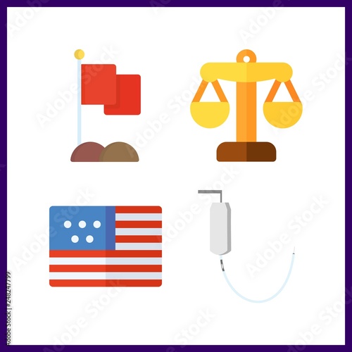 4 government icon. Vector illustration government set. united states and flag icons for government works