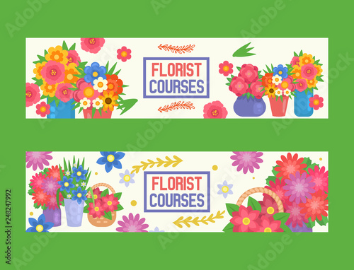 Bouquet vector beautiful floral backdrop with blossom flowers illustration fl...