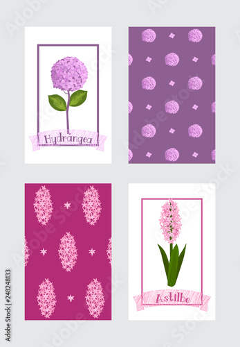 Flowers and floral vector pattern watercolor flowered greeting card invitatio...