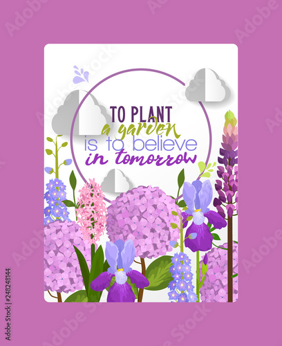 Flowers and floral vector pattern watercolor flowered greeting card holiday i...
