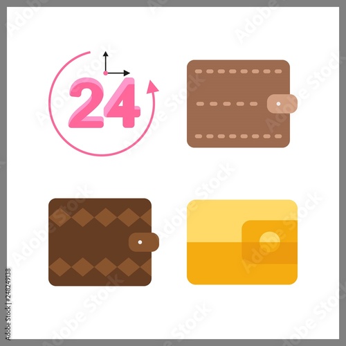 4 debt icon. Vector illustration debt set. repayment and wallet icons for debt works