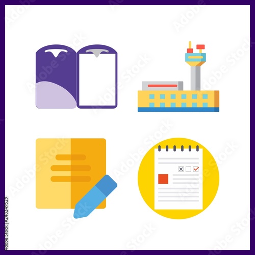 4 empty icon. Vector illustration empty set. note and folder icons for empty works