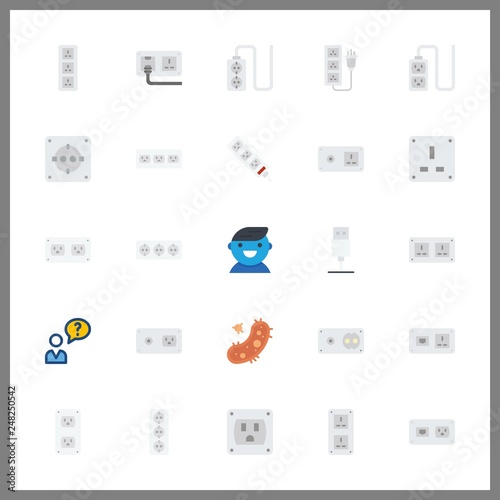 25 cell icon. Vector illustration cell set. user and usb cable icons for cell works