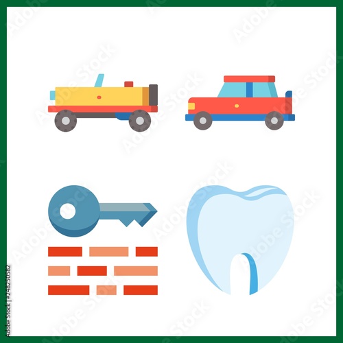 4 traffic icon. Vector illustration traffic set. keywords and toot icons for traffic works