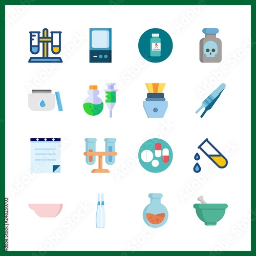 16 pharmacy icon. Vector illustration pharmacy set. capsule and pills icons for pharmacy works