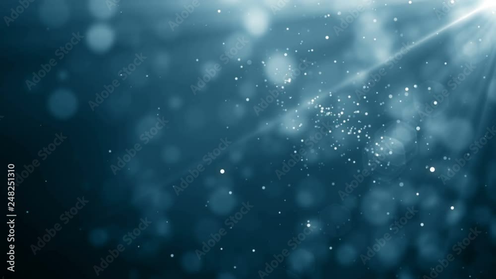 Particles blue bokeh dust abstract light motion titles cinematic background loop