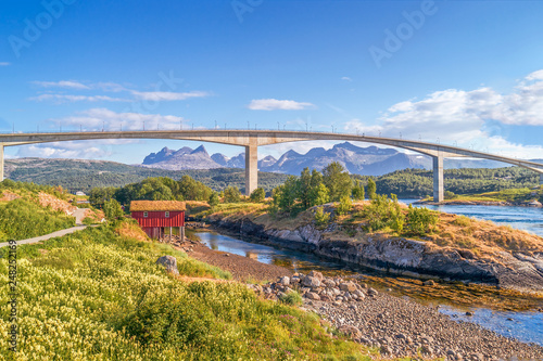 A cabin under Saltstraumen Bridge near Bodo.Norway