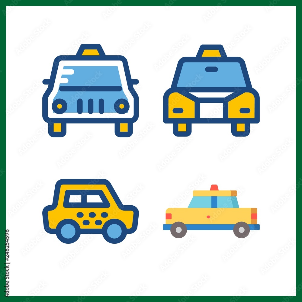 4 cab icon. Vector illustration cab set. taxi icons for cab works