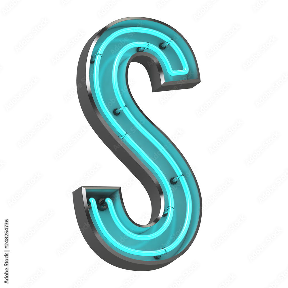 Fototapeta premium 3d neon letter s