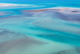 Aerial view of ocean at low tide off Roebuck Bay, Broome, Western Australia
