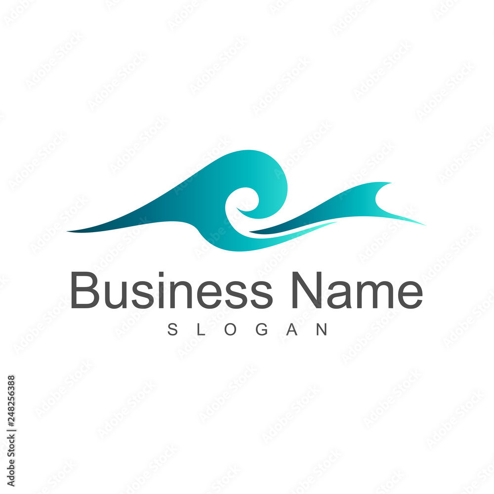 simple wave logo template simple wave logo template