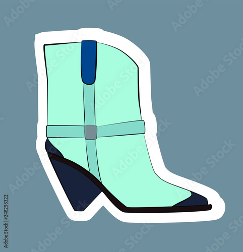 BOOTS woman shoes Fashion illustration vector  object isolated