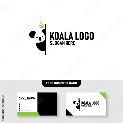 Koala Logo Vector Template, Free Business Card photo