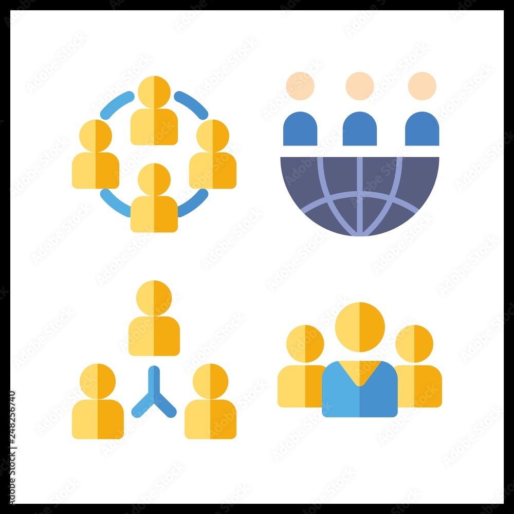 4 member icon. Vector illustration member set. teamwork icons for member works 4 member icon. Vector illustration member set. teamwork icons for member works