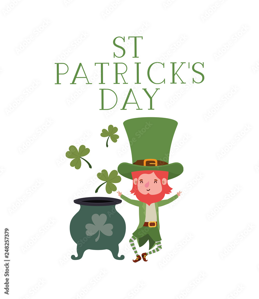 st patricks day label with leprechaun character st patricks day label with leprechaun character