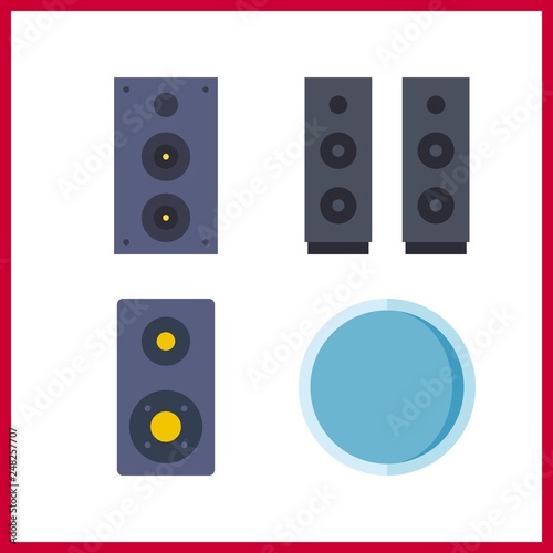 4 workshop icon. Vector illustration workshop set. speaker and crucible icons for workshop works
