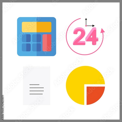 4 budget icon. Vector illustration budget set. repayment and receipt icons for budget works